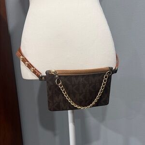 MICHAEL Michael Kors Brown Monogram Belt Bag